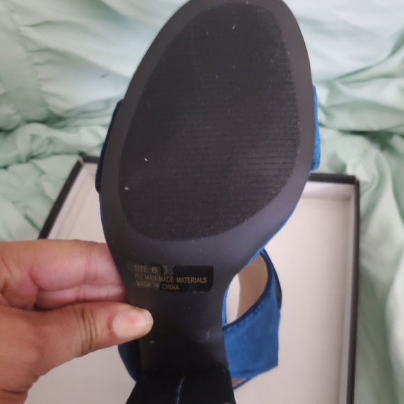 NIB Dark teal blue sandals by Qupid - Picture 5 of 5